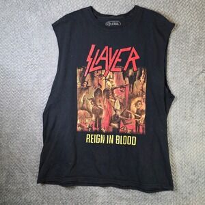 Slayer Reign In Blood Sleeveless Band Shirt Men's Large Black Metal Graphic Tee